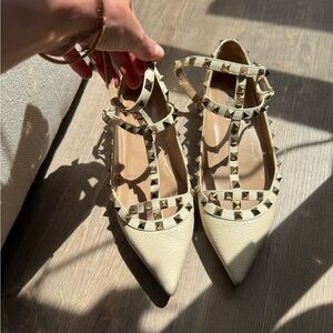 Studded Cream Women's Shoes